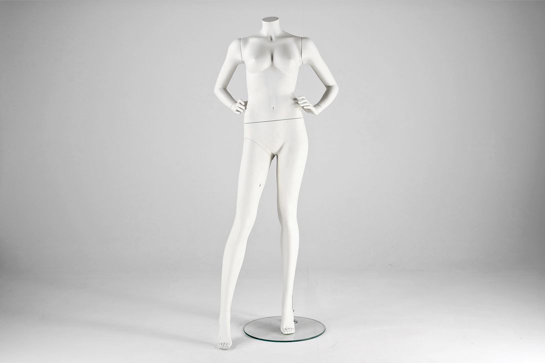Foto Mannequin White Headless Female with 2 Bowed Arms 2010 //