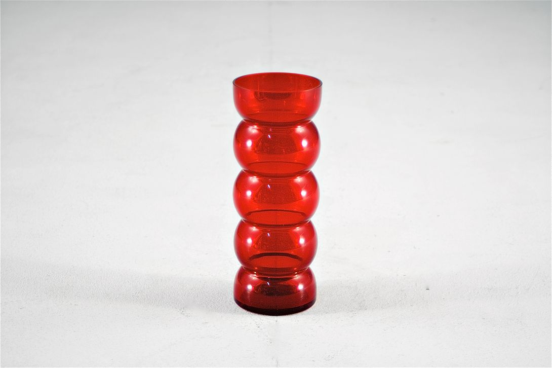 Foto Red Glass Stacking Ball Vase h22