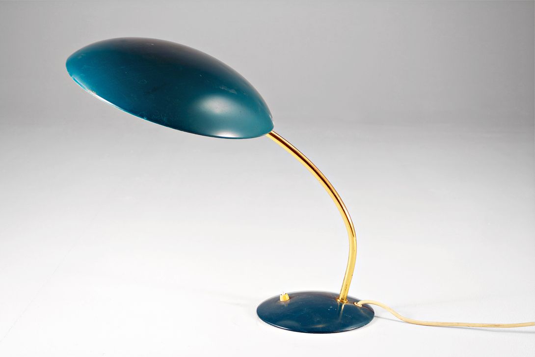 Foto Desk Lamp Bauhaus Petrol/Brass h40