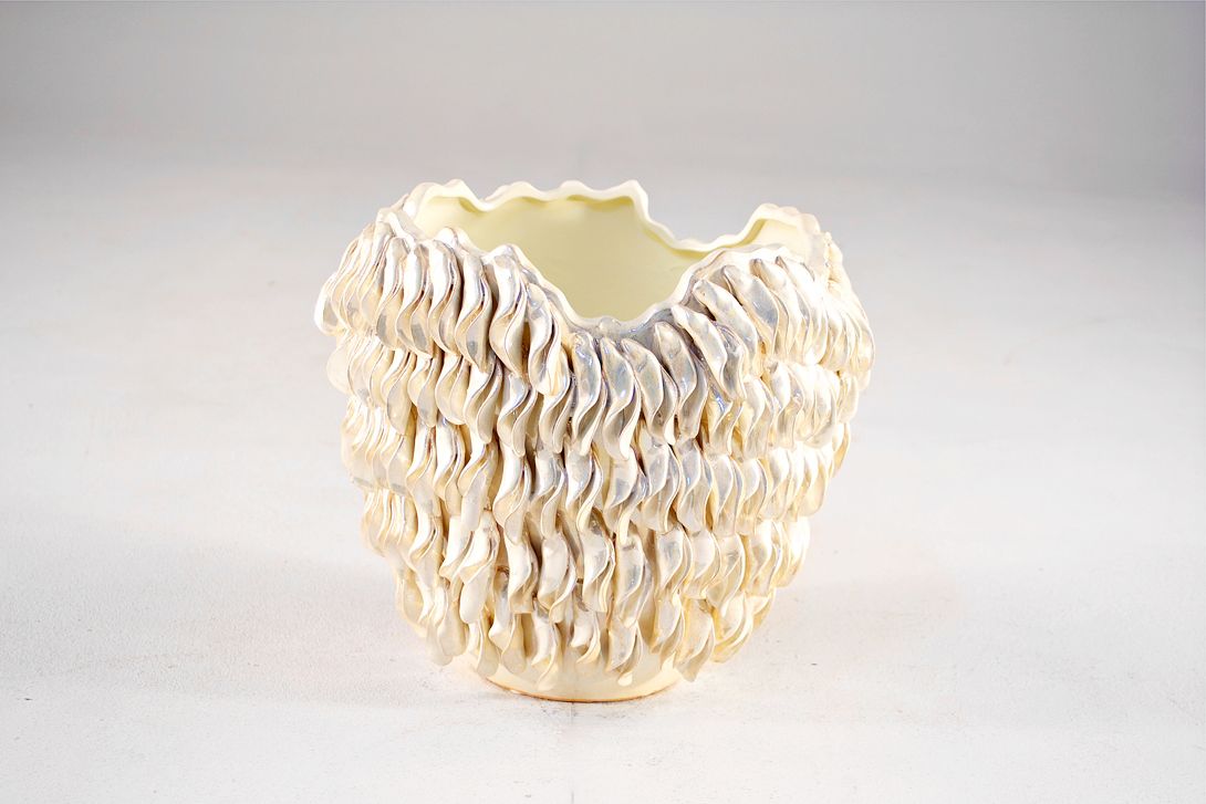 Foto Unique Nacre Colored Ceramic Vase France 1966 h30 C6