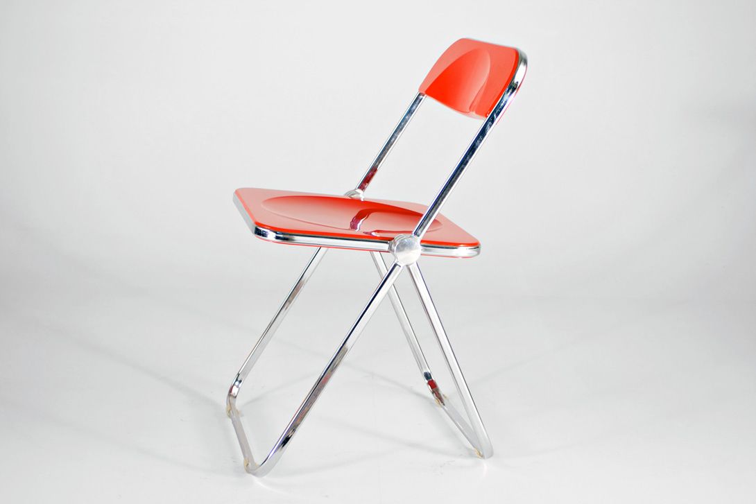 Foto Red Plia Folding Chair by Piretti for Castelli
