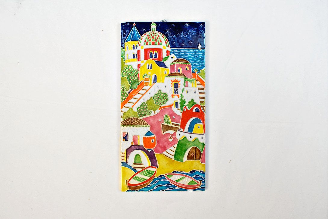 Foto Ceramic Painting of a Village 23A3