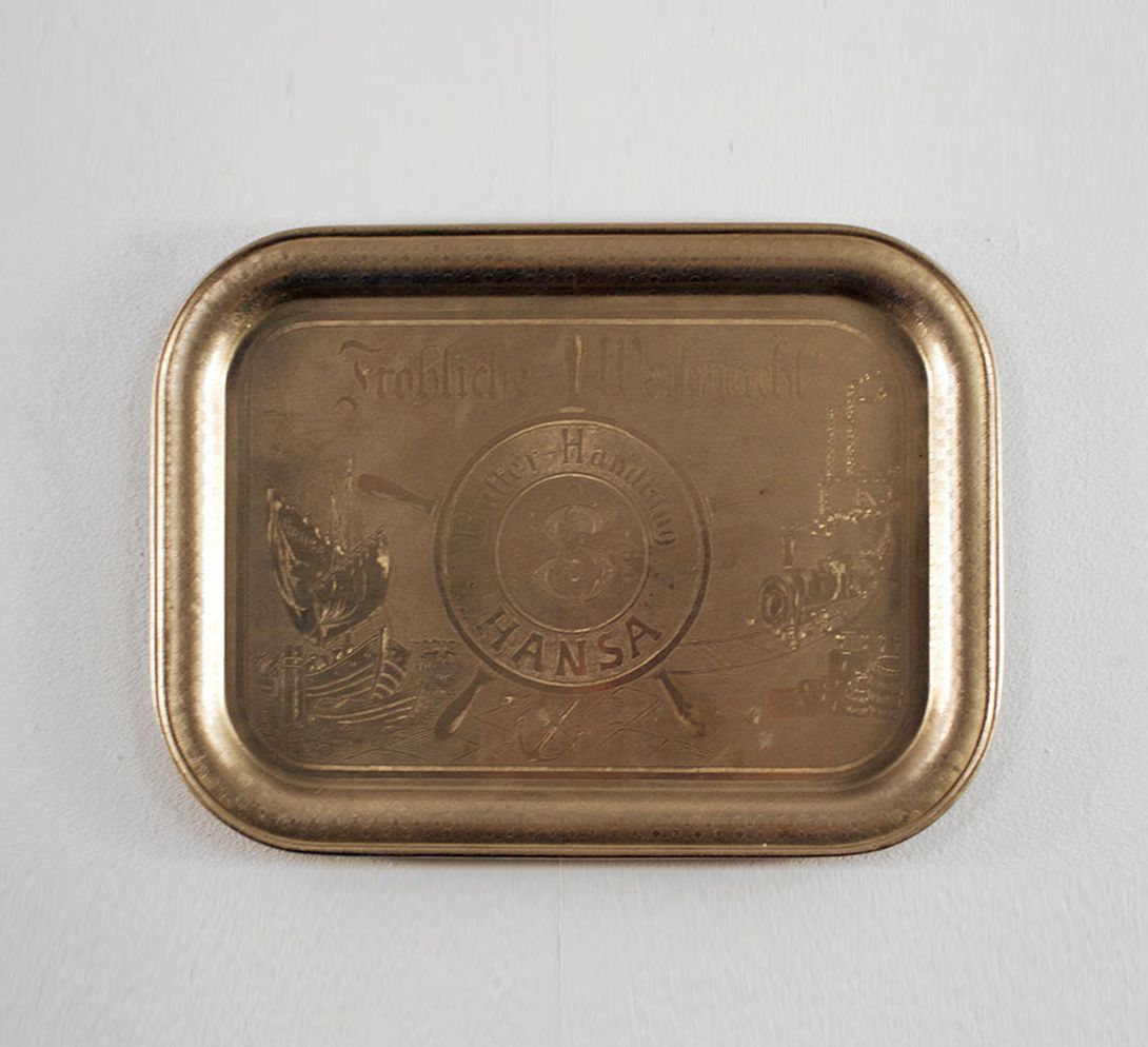 Foto Metal Tray &#8220;Fröhliche Weihnachten / Hansa&#8221;, Nautical Decor