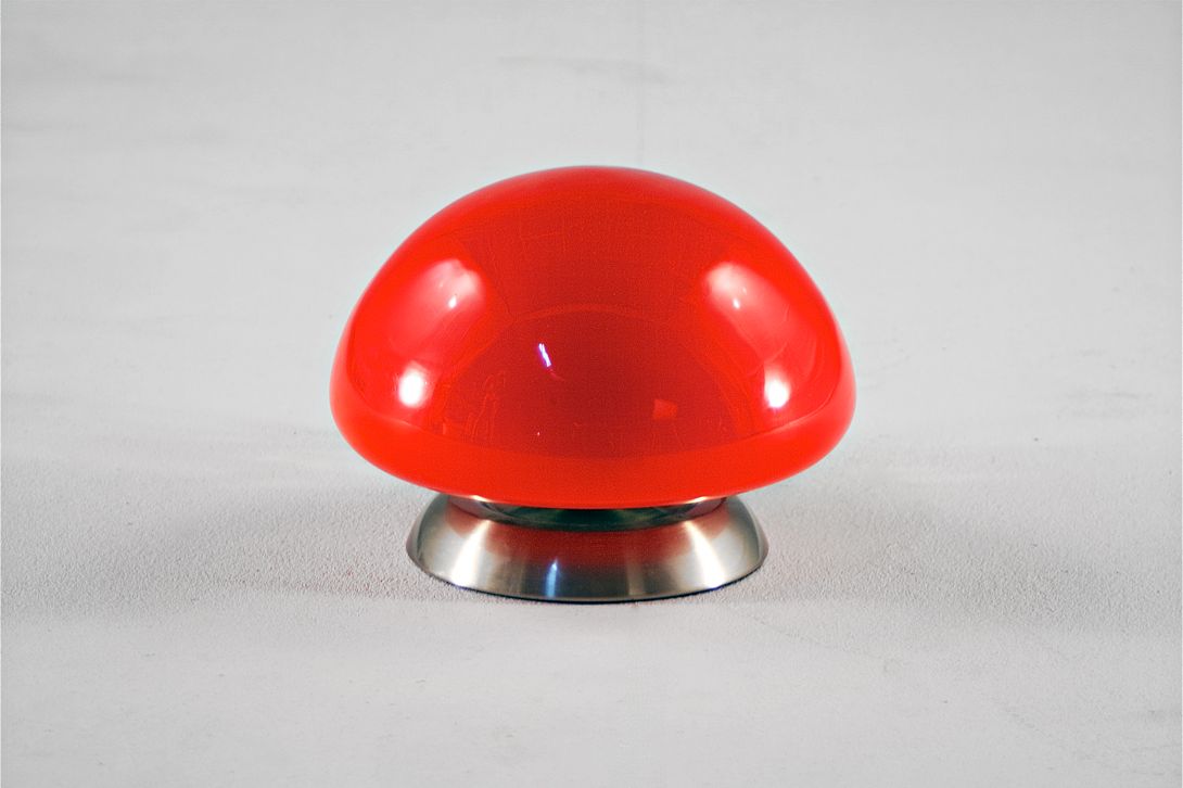 Foto Red Glass Desk Lamp 1971 h15 RC1