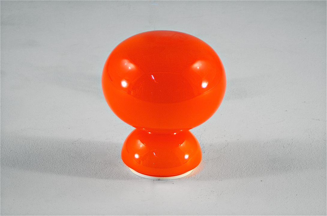 Foto Red Glass Desk Lamp 1970 h25