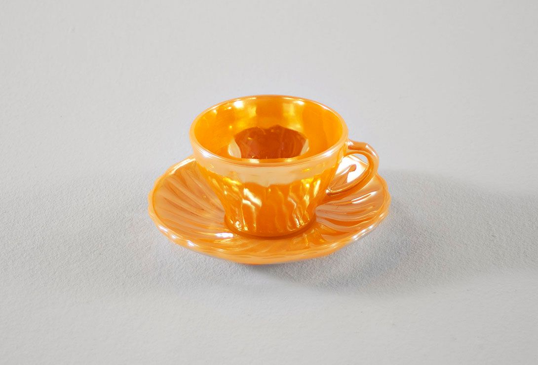 Foto Splendid Golden-Orange Cup with Saucer Germany 1960