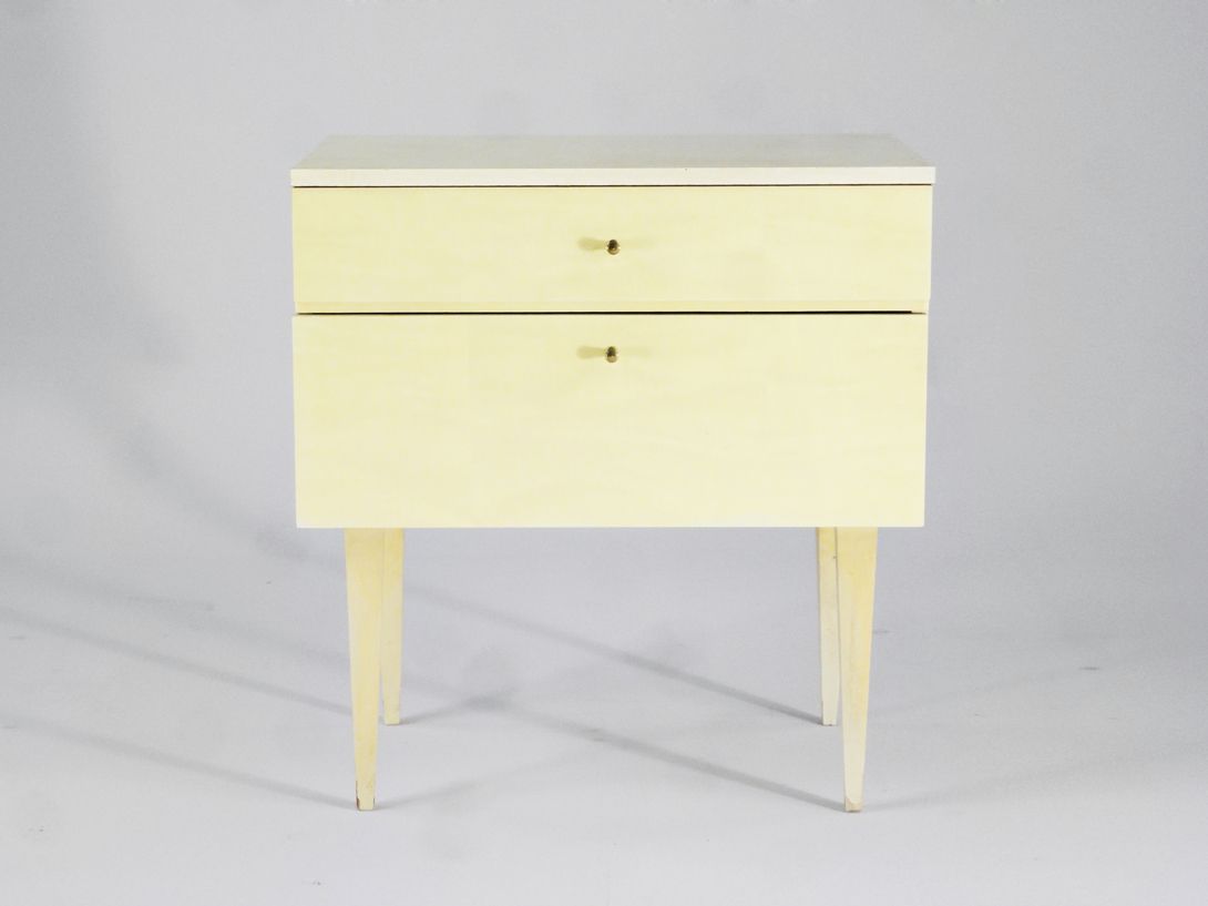 Foto Creme White Bedside Table Germany 1969 h60x55x38