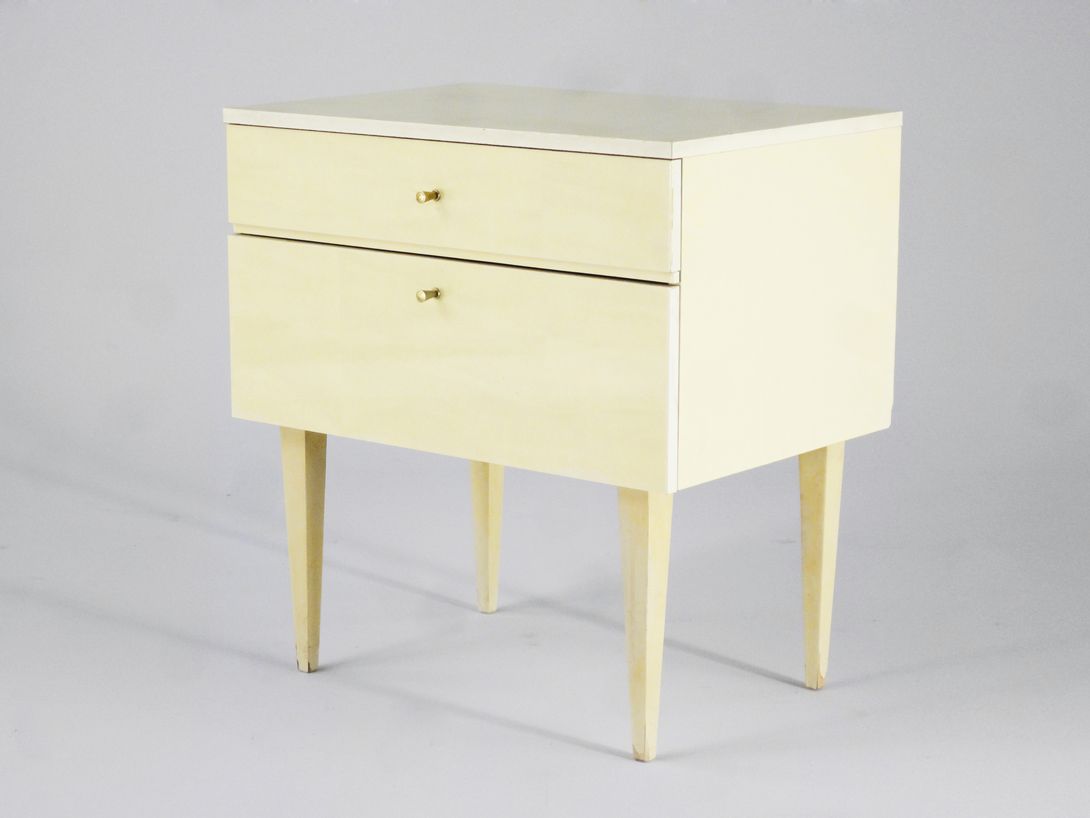 Foto Creme White Bedside Table Germany 1969 h60x55x38