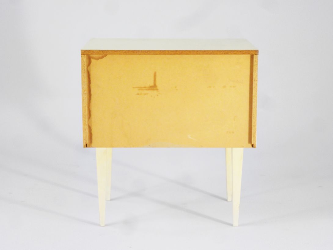 Foto Creme White Bedside Table Germany 1969 h60x55x38