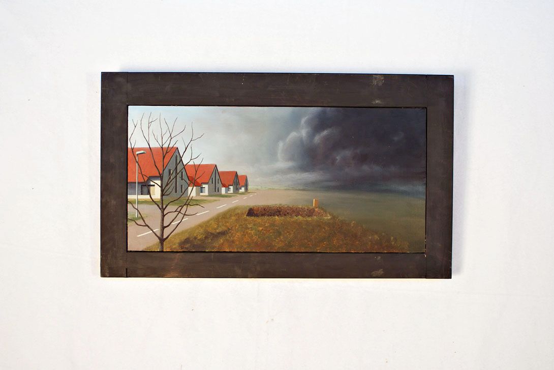 Foto Oil Painting Suburbs Row of Houses