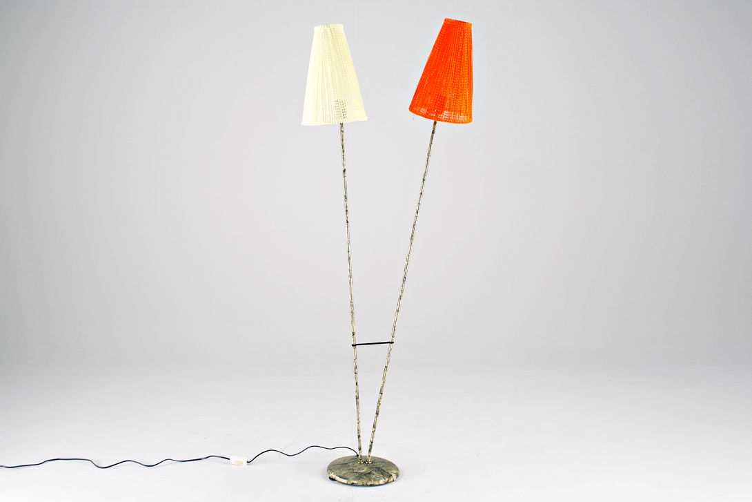 Foto Psychedelic Floor Lamp Two Cone Shades 1958 h145