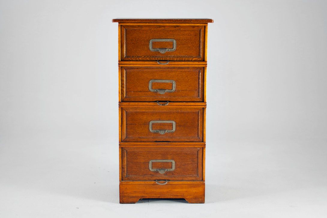 Foto Small Antique Office File Cabinet with Drawers 1890