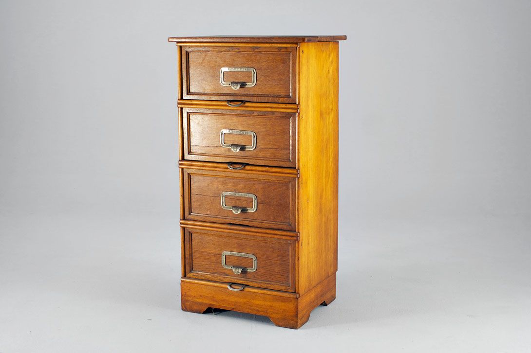 Foto Small Antique Office File Cabinet with Drawers 1890