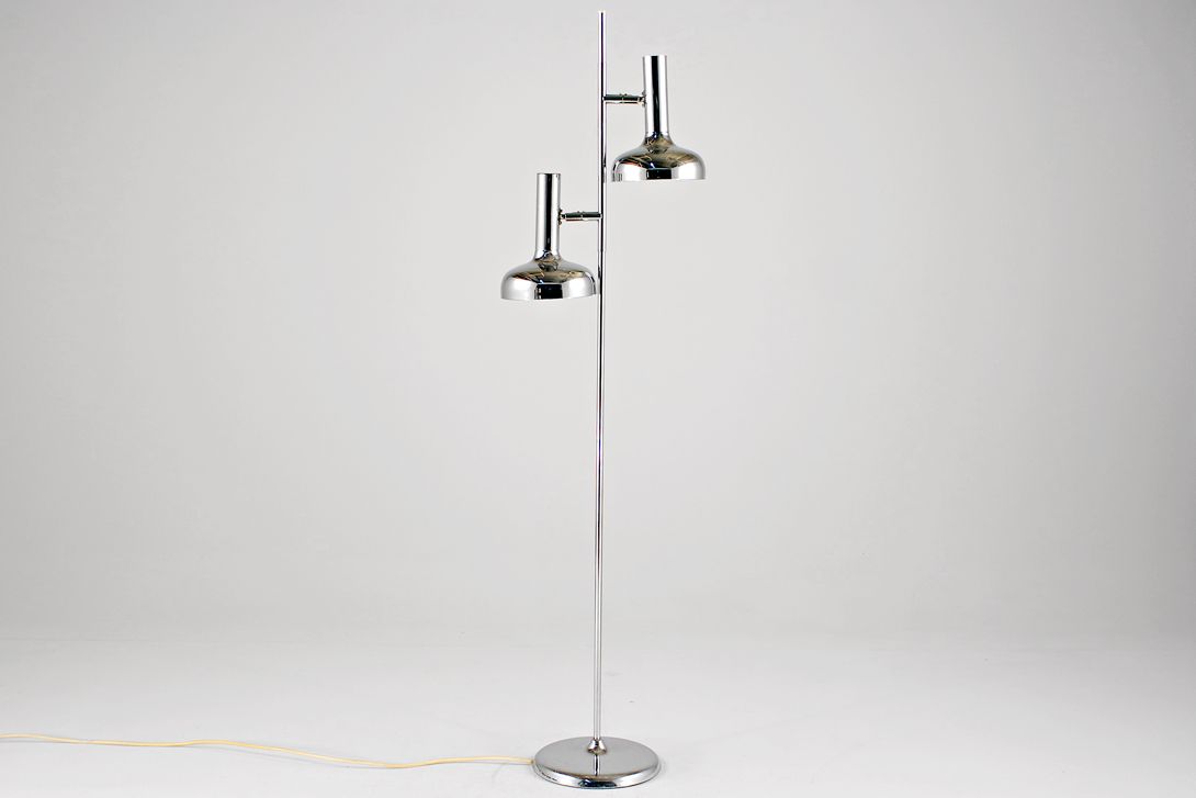 Foto Floor Lamp Chrome Trumpet Spotlights Early 1960 h165 A1