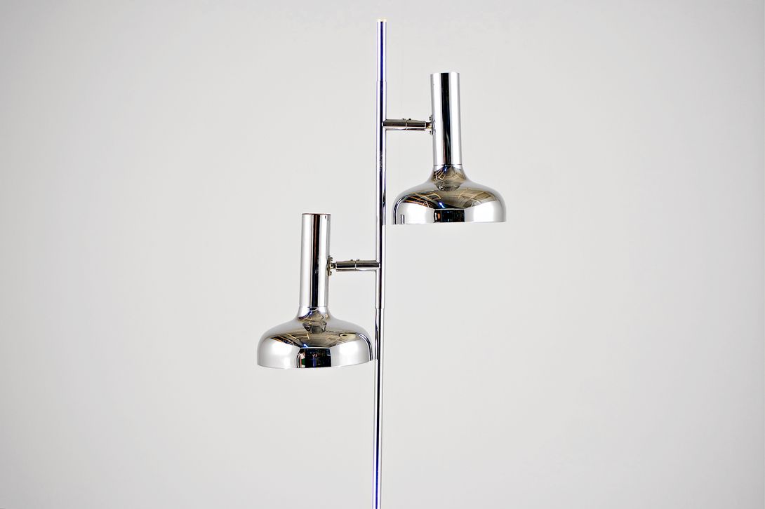 Foto Floor Lamp Chrome Trumpet Spotlights Early 1960 h165 A1