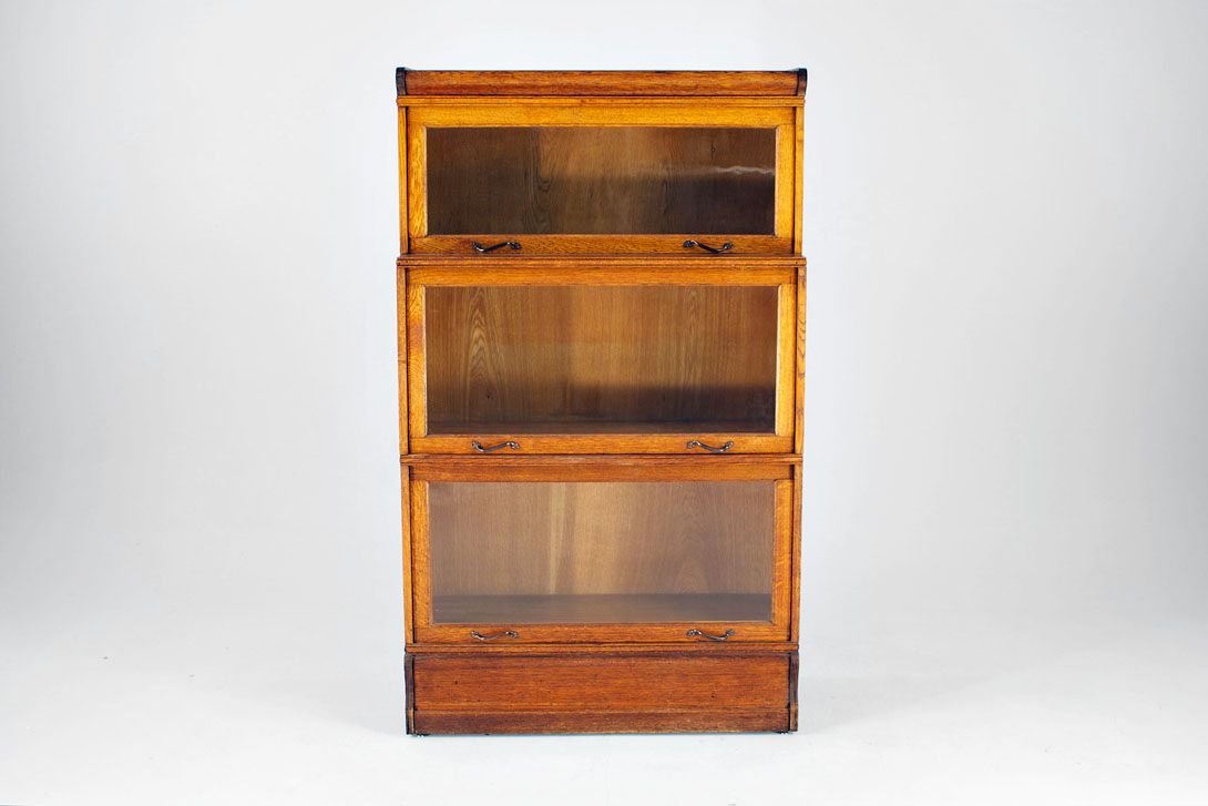 Foto Antique Wooden Bookcase System Leipzig 1890 h139xb84xt38