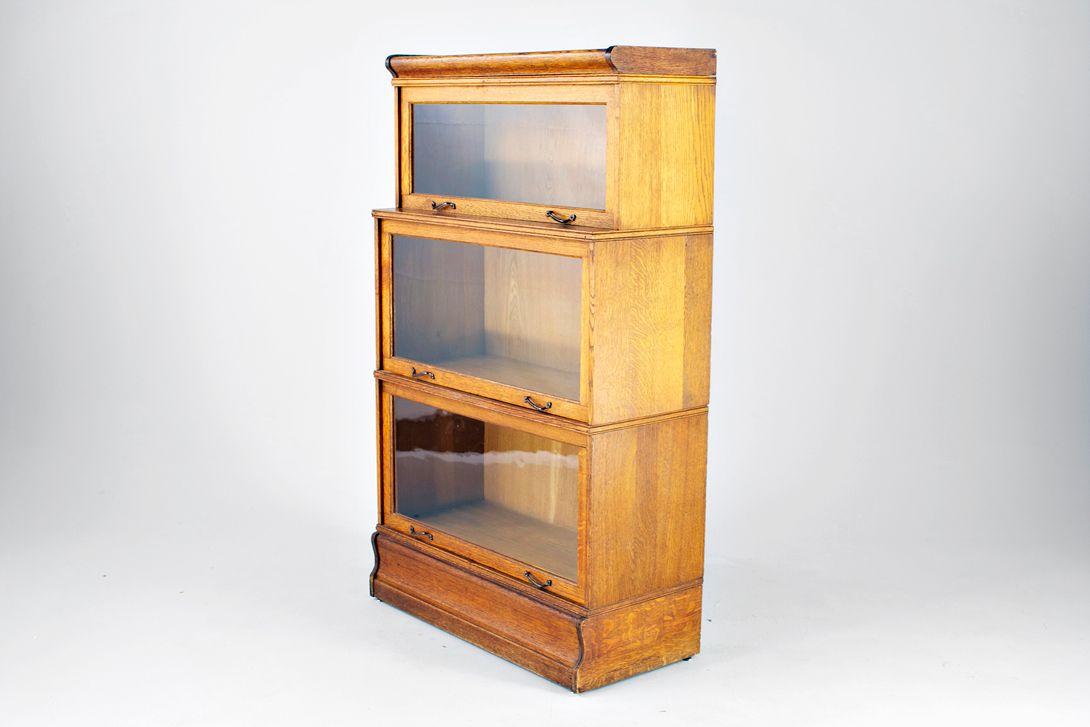Foto Antique Wooden Bookcase System Leipzig 1890 h139xb84xt38