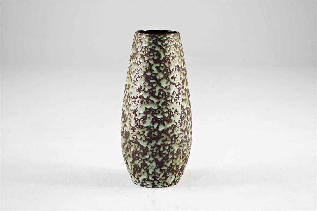 Foto Green/Brown Freckled Bauhaus Ceramic Vase h39 C5