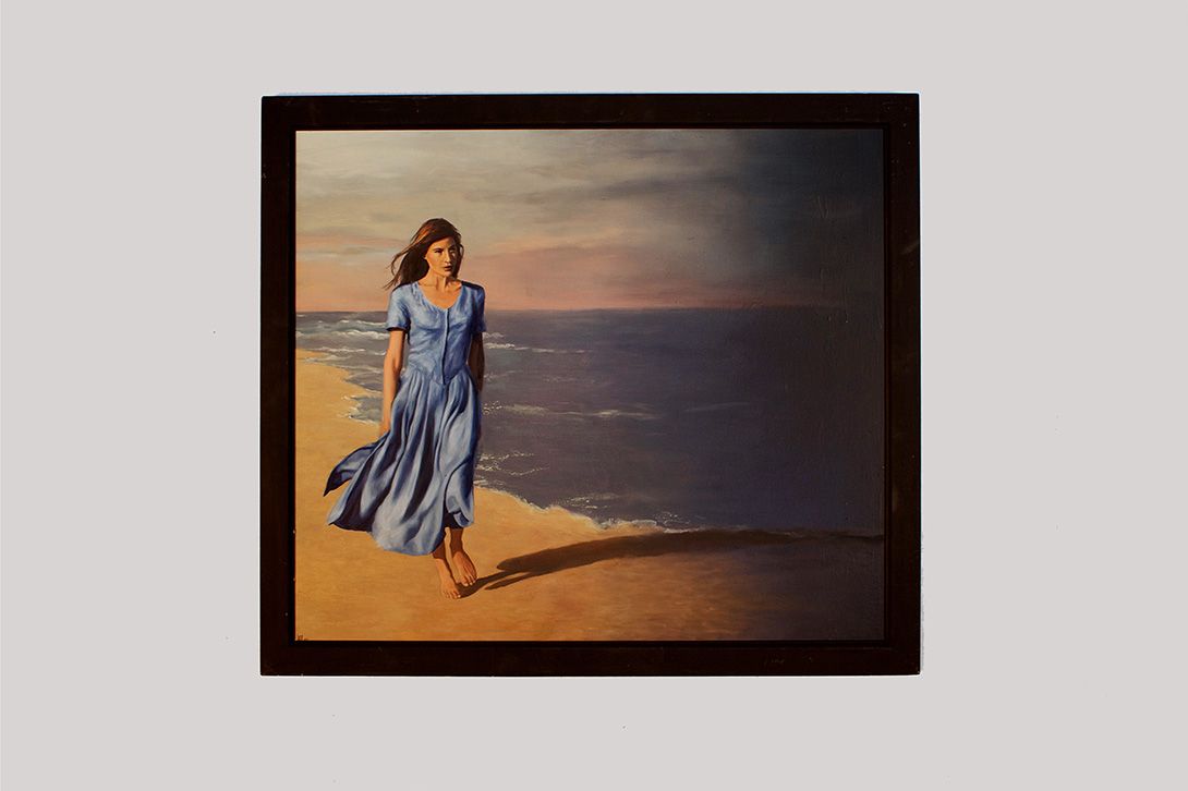 Foto Oil Painting Woman at the Beach h66x67 7B5