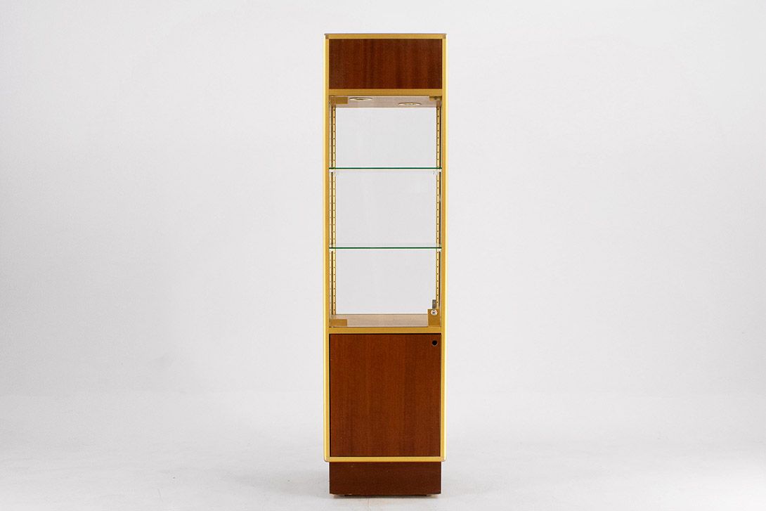 Foto Brass Anodiced Wooden Covered Showcase 1970 h190x50x50