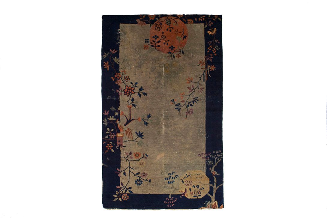 Foto Antique Chinese Carpet Flowers 205 x 120cm K16