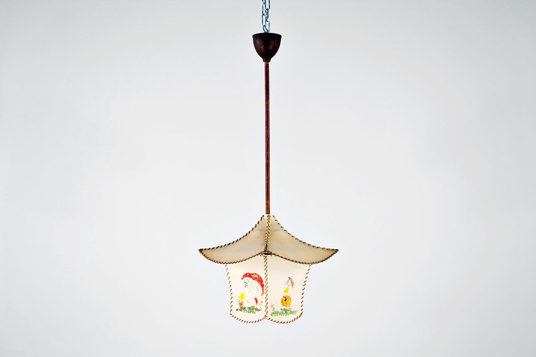 Foto Pendant Lamp Dwarf and Mushrooms 1930 ø33