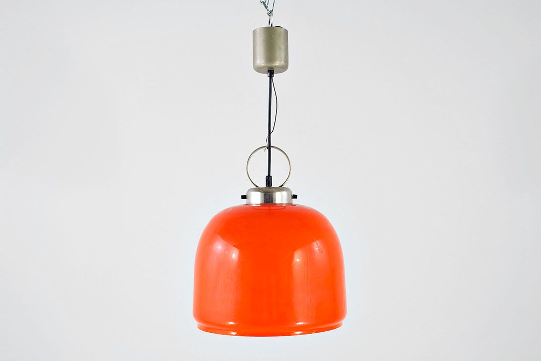 Foto Red Pendant Lamp 1970s ø28