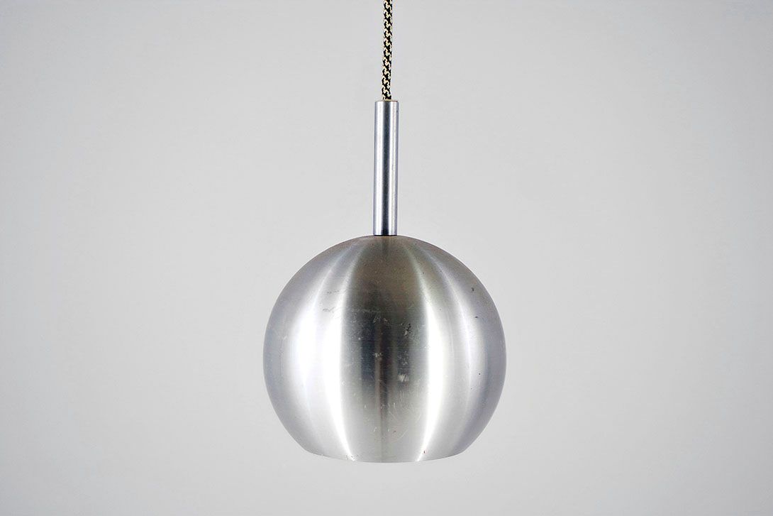 Foto Chrome Ball Pendant Lamp 1970 ø20