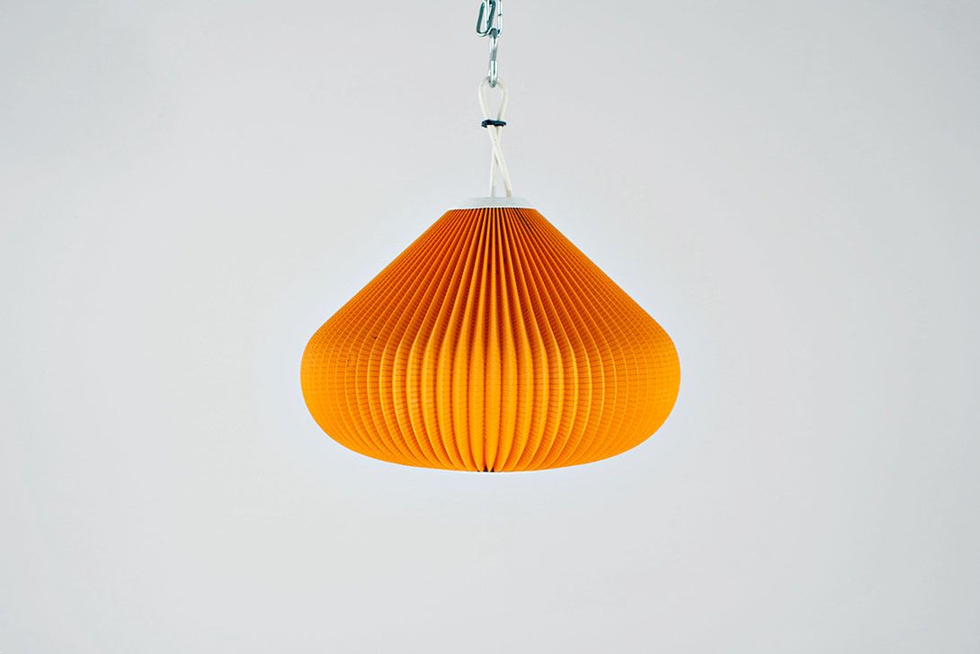 Foto Pendant Lamp Drop Curry Plissee 1957 h30