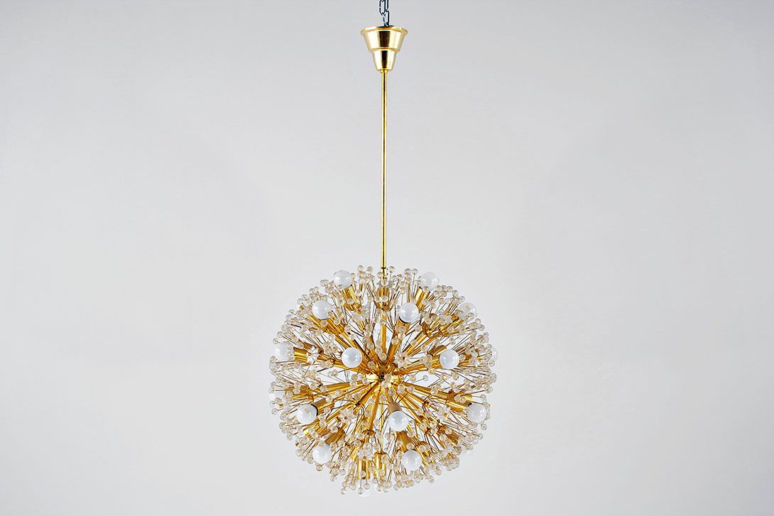 Foto Large Emil Stejnar Snowball Sputnik Lamp Space Age 1960 ø65