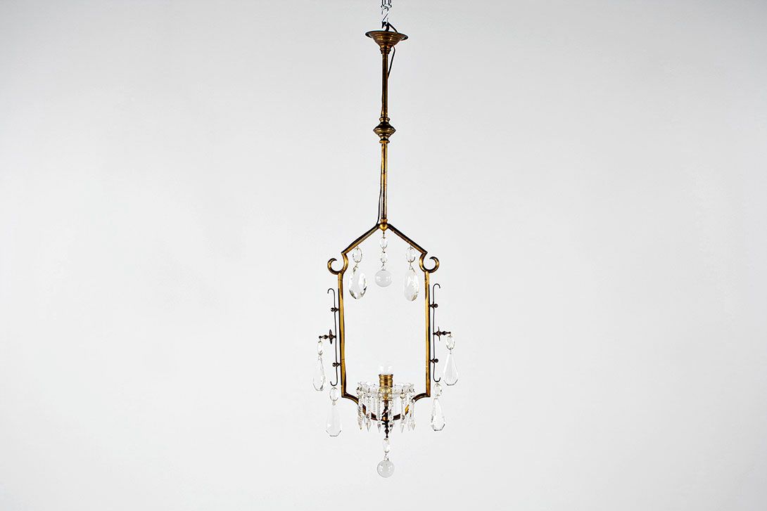Foto Brass Frame Crystal Chandelier h130