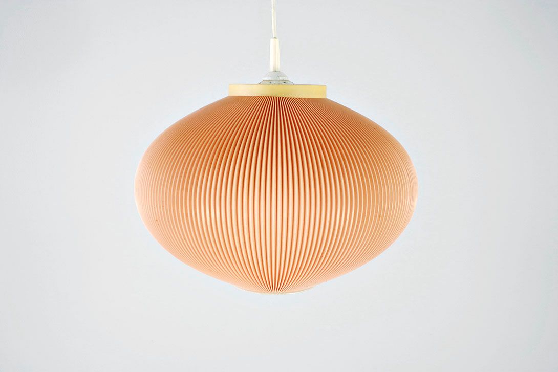 Foto Pendant Lamp Apricot Plissee 1956 ø43