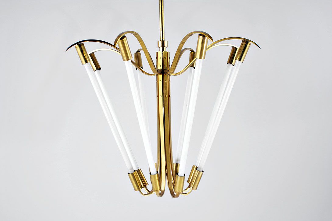 Foto Brass Bauhaus Neon Chandelier ø97