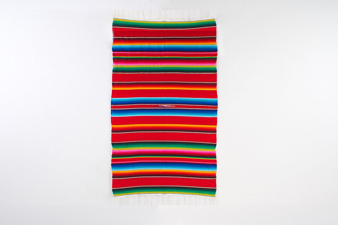 Foto Colorful Striped Mexican Blanket L210x120