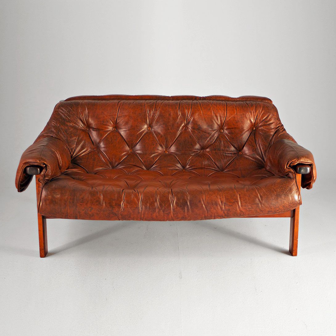 Foto Rosewood Sofa Cognac 1964 h68x143x90