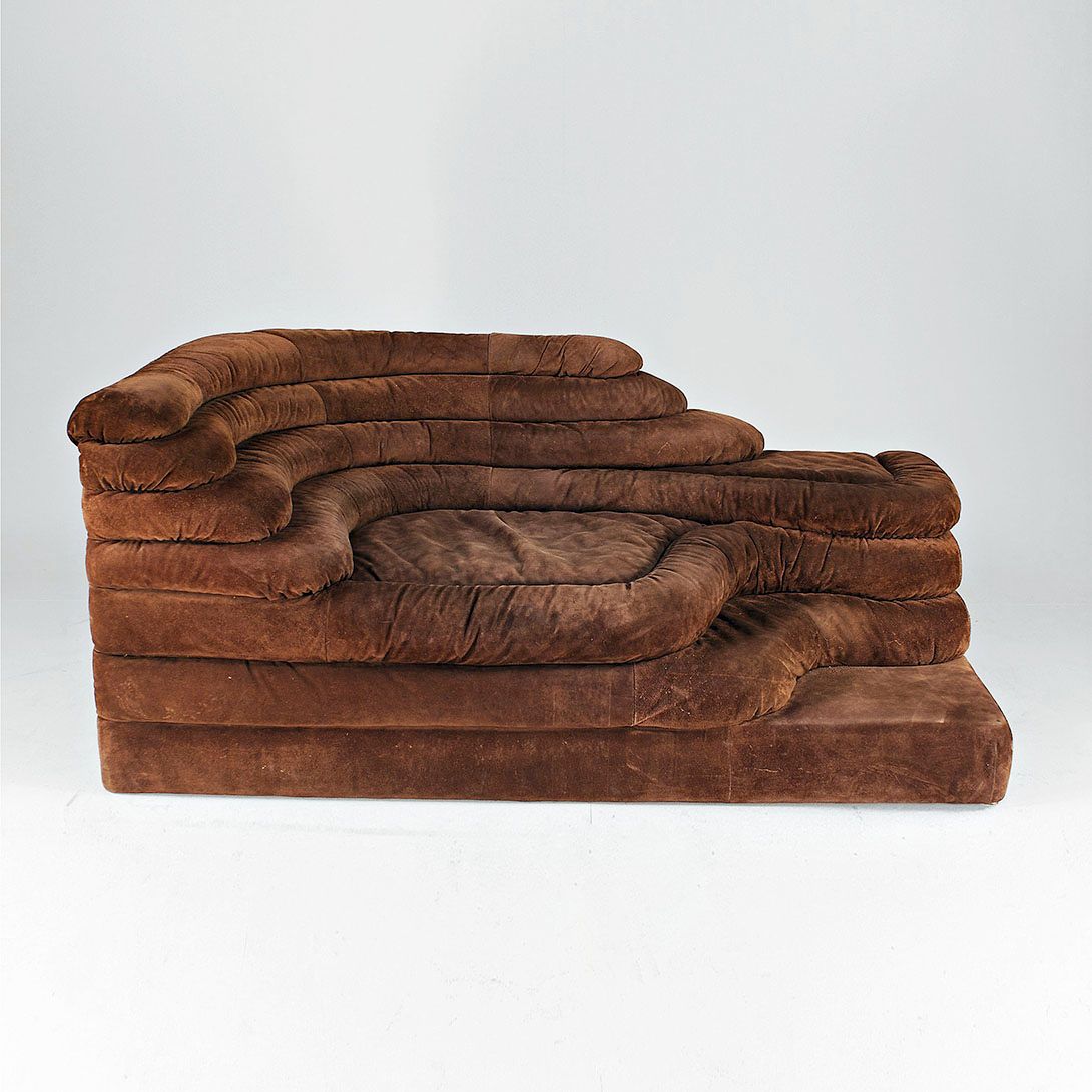 Foto DS-1025 Terazza Sofa Brown Suede h66x155x86