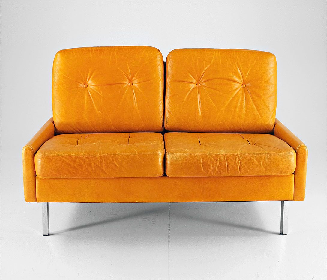 Foto Knoll Sofa Light Cognac Color (Two-Seater) h78x120x74