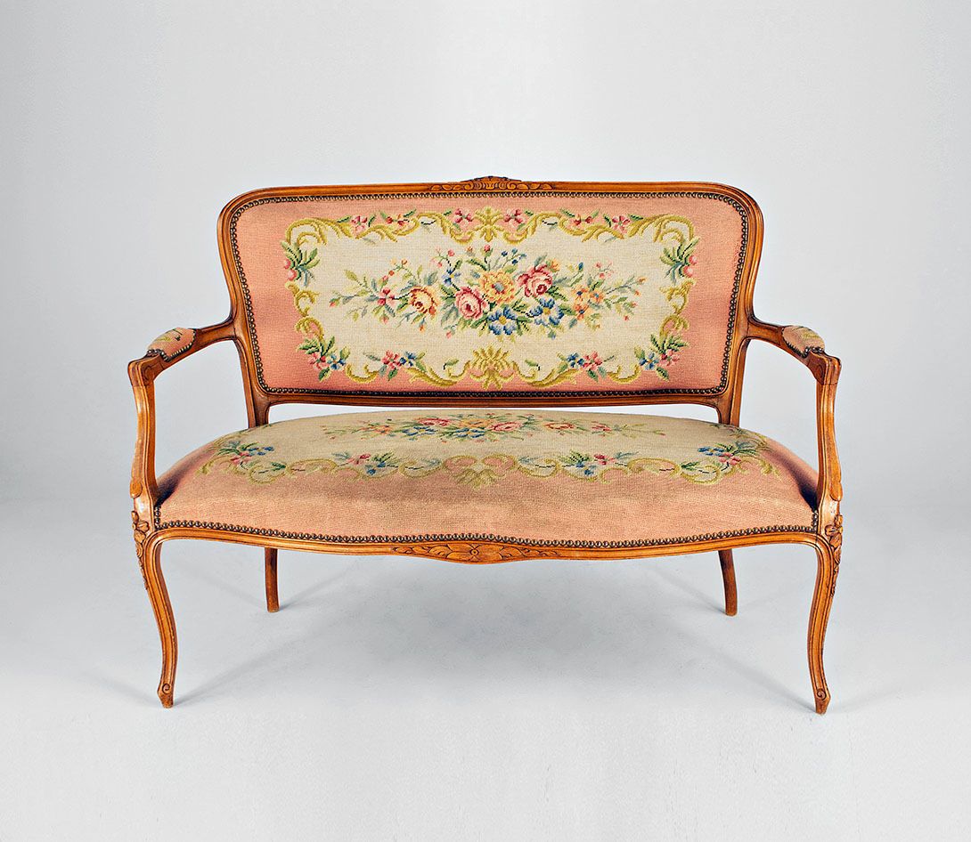Foto Sofa Stilmöbel Flower Gobelin