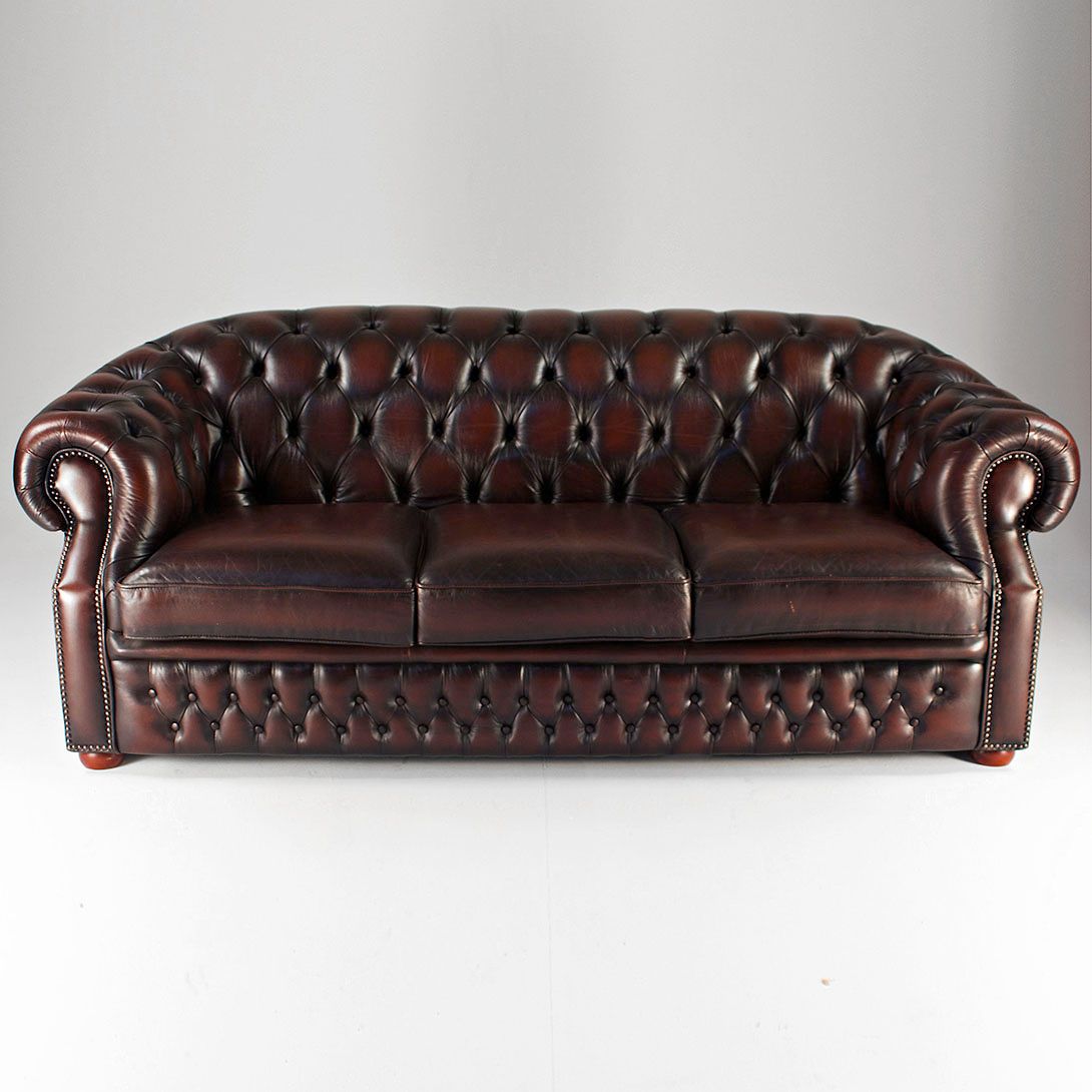 Foto Dark Brown Chesterfield Sofa 1964 h80x205x92