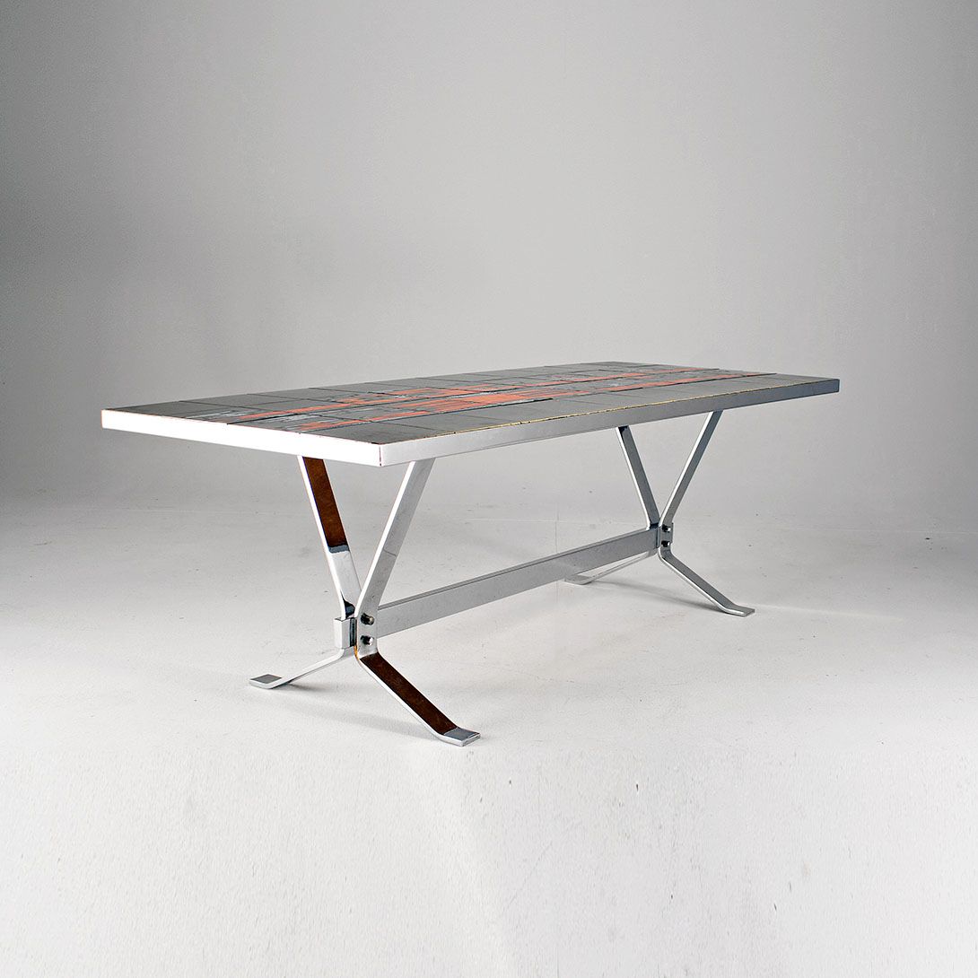 Foto Fat Lava Chrome Coffee Table 1961 h52x155x63