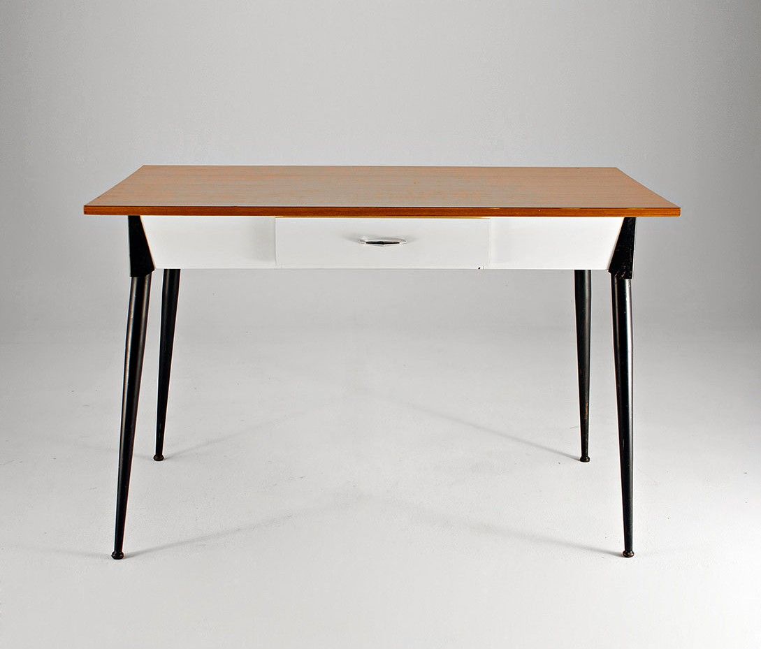 Foto Brown Mid-Century Kitchen Table Italy 1953 h78x120x65
