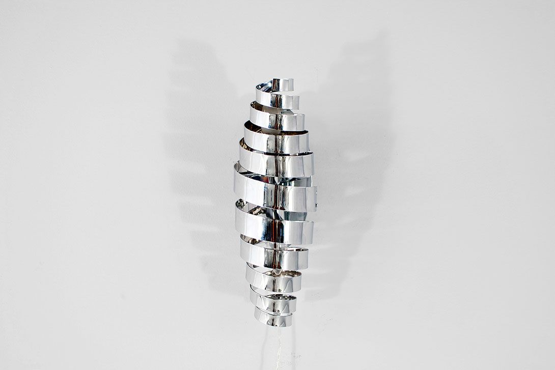 Foto Chrome Spiral Wall Lamp h40