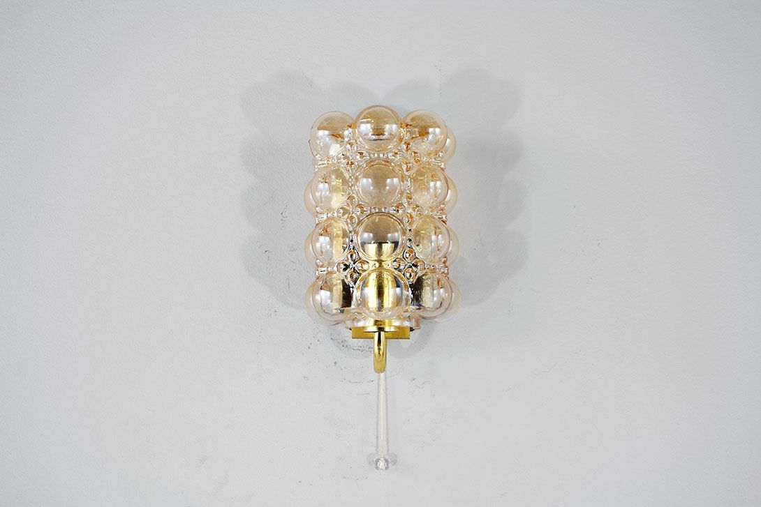 Foto Golden Regency Bubble Glass Wall Lamp by Helena Tynell for Limburg, Germany 1960s h20