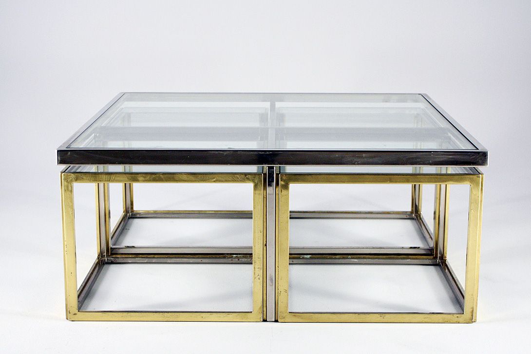 Foto Maison Charles Coffee Table and Side Tables Silver h45x104x104 //
