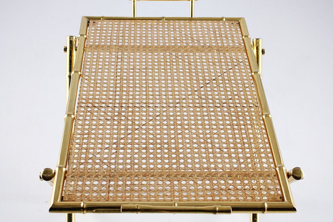 Foto Maison Bagues Style Tray Table Brass Bamboo 1964 h52x65x45