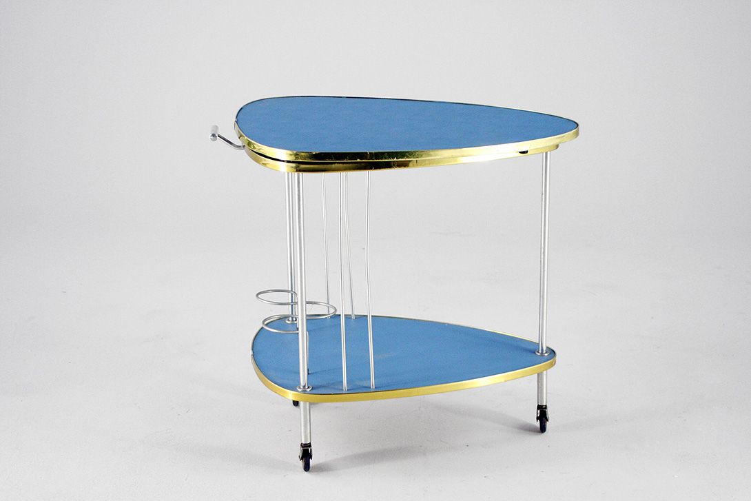 Foto Blue &#038; Brass Fragile Serving Cart 1955 h69x41x77