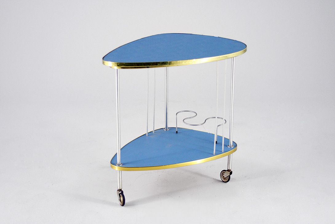Foto Blue &#038; Brass Fragile Serving Cart 1955 h69x41x77