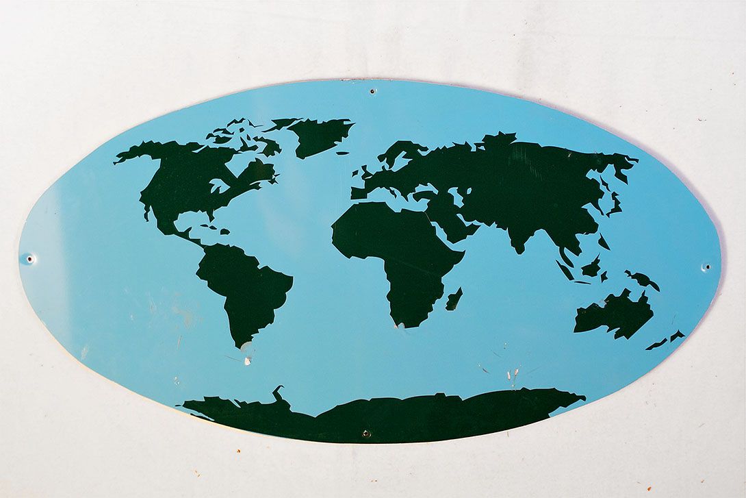 Foto Cappa Map of the World Blue and Green 22D10