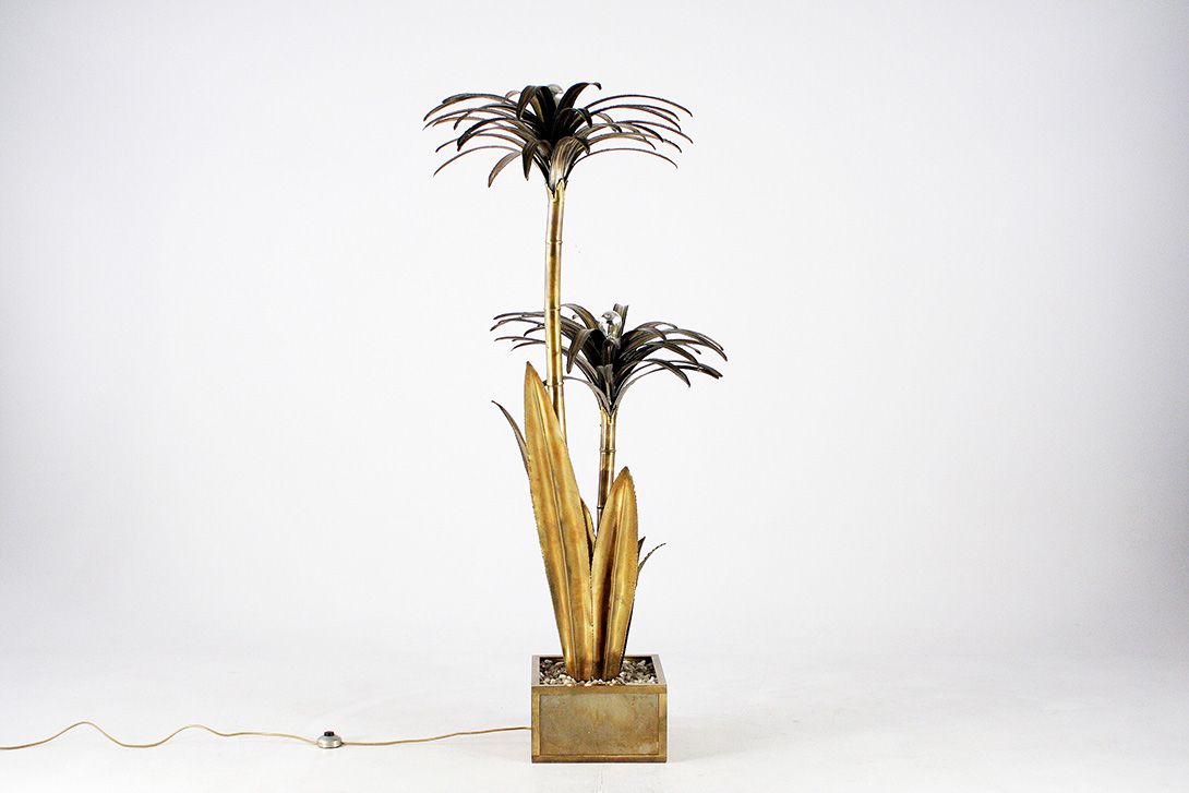 Foto Maison Jansen Palm Lamp with Two Stalks 1970 h165