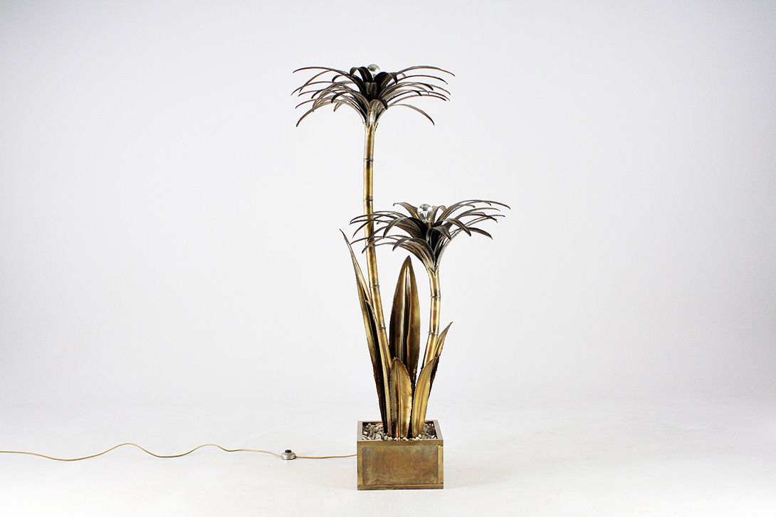 Foto Maison Jansen Palm Lamp with Two Stalks 1970 h165